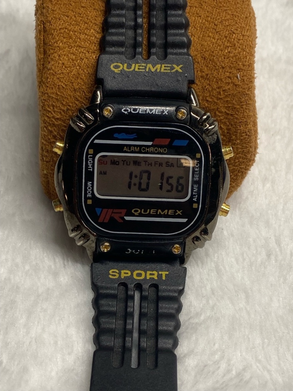 Vintage Quemex Digital Sports Watch Black New Battery